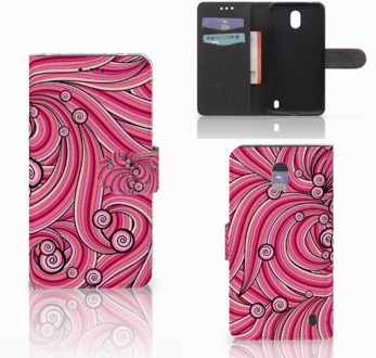 B2Ctelecom Nokia 2 Uniek Wallet Book Case Hoesje Swirl Pink