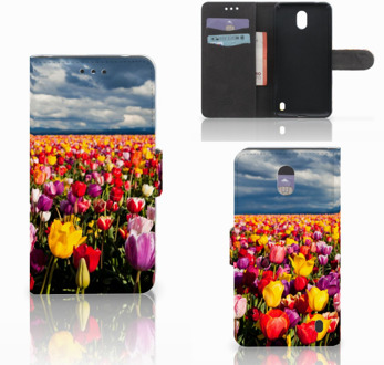 B2Ctelecom Nokia 2 Uniek Wallet Book Case Hoesje Tulpen