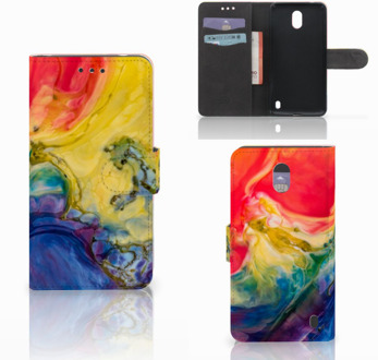 B2Ctelecom Nokia 2 Uniek Wallet Book Case Hoesje Watercolor Dark