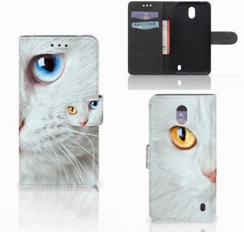 B2Ctelecom Nokia 2 Uniek Wallet Book Case Hoesje Witte Kat