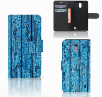 B2Ctelecom Nokia 2 Uniek Wallet Book Case Hoesje Wood Blue