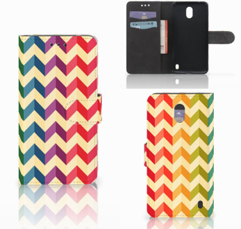 B2Ctelecom Nokia 2 Uniek Wallet Book Case Hoesje Zigzag Color