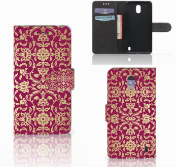 B2Ctelecom Nokia 2 Wallet Book Case Hoesje Design Barok Pink