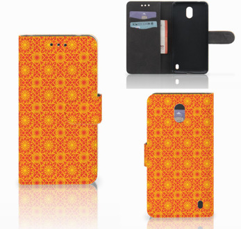 B2Ctelecom Nokia 2 Wallet Book Case Hoesje Design Batik Orange