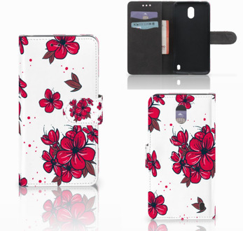 B2Ctelecom Nokia 2 Wallet Book Case Hoesje Design Blossom Red