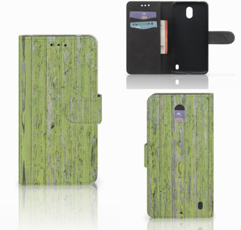 B2Ctelecom Nokia 2 Wallet Book Case Hoesje Design Green Wood