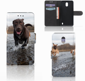 B2Ctelecom Nokia 2 Wallet Book Case Hoesje Design Honden