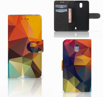 B2Ctelecom Nokia 2 Wallet Book Case Hoesje Design Polygon Color