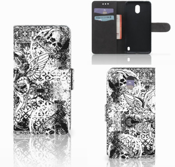 B2Ctelecom Nokia 2 Wallet Book Case Hoesje Design Skulls Angel