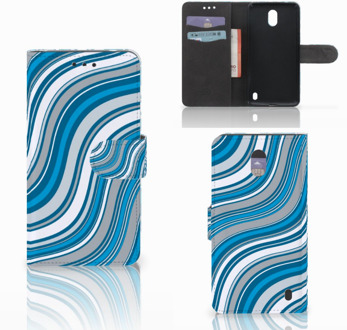 B2Ctelecom Nokia 2 Wallet Book Case Hoesje Design Waves Blue