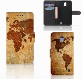 B2Ctelecom Nokia 2 Wallet Book Case Hoesje Design Wereldkaart