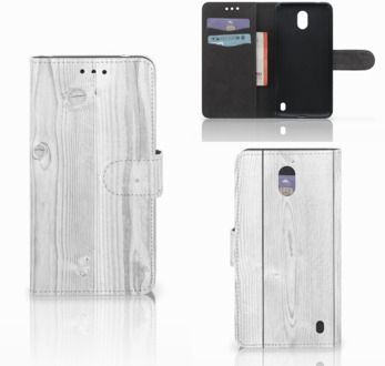 B2Ctelecom Nokia 2 Wallet Book Case Hoesje Design White Wood