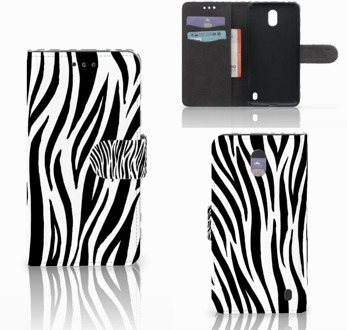 B2Ctelecom Nokia 2 Wallet Book Case Hoesje Design Zebra