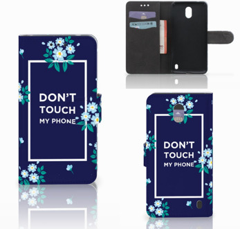 B2Ctelecom Nokia 2 Wallet Book Case Hoesje Flowers Blue DTMP