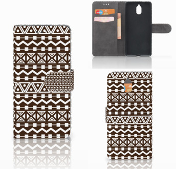 B2Ctelecom Nokia 3.1 (2018) Bookcase Hoesje Aztec Brown