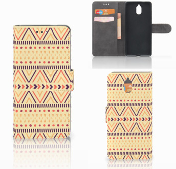 B2Ctelecom Nokia 3.1 (2018) Bookcase Hoesje Aztec Yellow