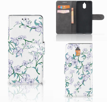 B2Ctelecom Nokia 3.1 (2018) Bookcase Hoesje Blossom White