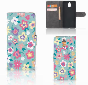 B2Ctelecom Nokia 3.1 (2018) Bookcase Hoesje Design Flower Power