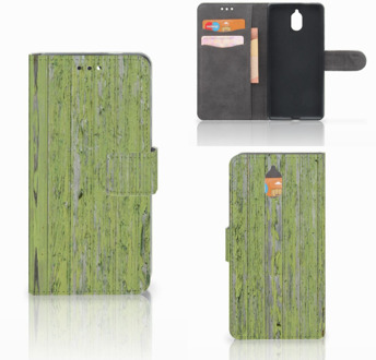 B2Ctelecom Nokia 3.1 (2018) Bookcase Hoesje Design Green Wood