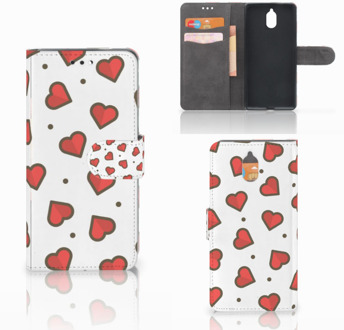 B2Ctelecom Nokia 3.1 (2018) Bookcase Hoesje Design Hearts