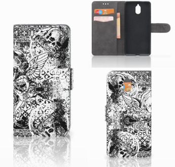 B2Ctelecom Nokia 3.1 (2018) Bookcase Hoesje Design Skulls Angel