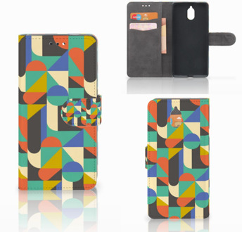 B2Ctelecom Nokia 3.1 (2018) Bookcase Hoesje Funky Retro