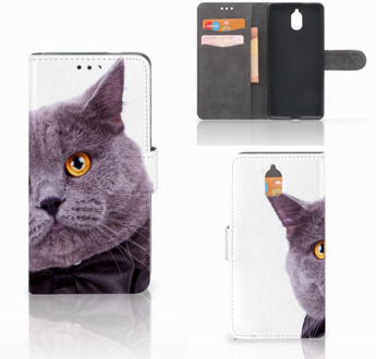 B2Ctelecom Nokia 3.1 (2018) Bookcase Hoesje Kat