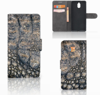 B2Ctelecom Nokia 3.1 (2018) Bookcase Hoesje Krokodillenprint