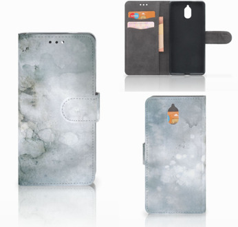 B2Ctelecom Nokia 3.1 (2018) Bookcase Hoesje Painting Grey