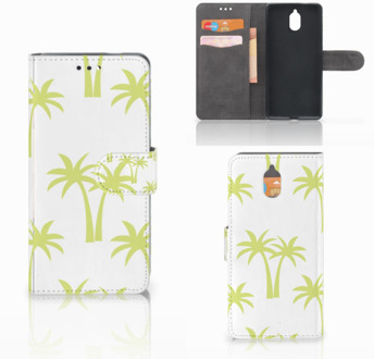 B2Ctelecom Nokia 3.1 (2018) Bookcase Hoesje Palmtrees