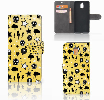 B2Ctelecom Nokia 3.1 (2018) Bookcase Hoesje Punk Yellow