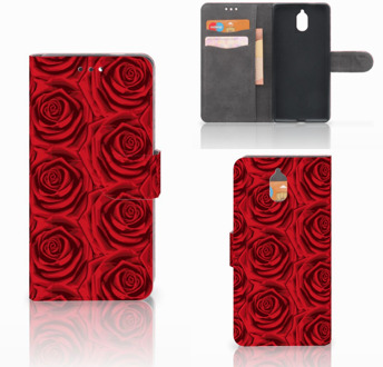 B2Ctelecom Nokia 3.1 (2018) Bookcase Hoesje Red Roses