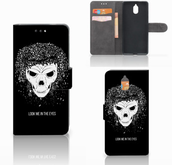 B2Ctelecom Nokia 3.1 (2018) Bookcase Hoesje Skull Hair