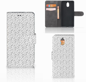 B2Ctelecom Nokia 3.1 (2018) Bookcase Hoesje Stripes Dots