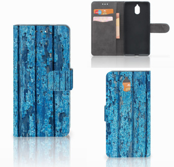 B2Ctelecom Nokia 3.1 (2018) Bookcase Hoesje Wood Blue