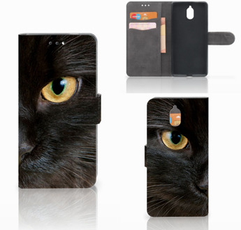 B2Ctelecom Nokia 3.1 (2018) Bookcase Hoesje Zwarte Kat