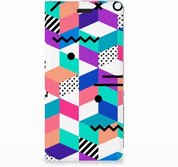 B2Ctelecom Nokia 3.1 (2018) Standcase Hoesje Design Blocks Colorful