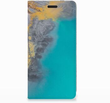 B2Ctelecom Nokia 3.1 (2018) Standcase Hoesje Design Marble Blue Gold