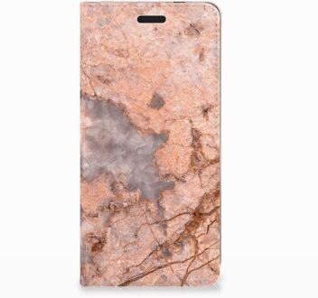 B2Ctelecom Nokia 3.1 (2018) Standcase Hoesje Design Marmer Oranje