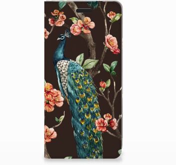 B2Ctelecom Nokia 3.1 (2018) Standcase Hoesje Design Pauw met Bloemen