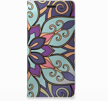 B2Ctelecom Nokia 3.1 (2018) Standcase Hoesje Design Purple Flower