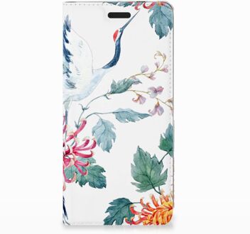 B2Ctelecom Nokia 3.1 (2018) Uniek Standcase Hoesje Bird Flowers