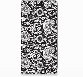 B2Ctelecom Nokia 3.1 (2018) Uniek Standcase Hoesje Black Flowers