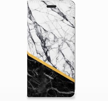 B2Ctelecom Nokia 3.1 (2018) Uniek Standcase Hoesje Marble White Black