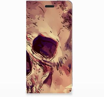 B2Ctelecom Nokia 3.1 (2018) Uniek Standcase Hoesje Skullhead