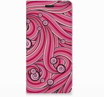 B2Ctelecom Nokia 3.1 (2018) Uniek Standcase Hoesje Swirl Pink