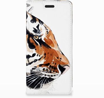 B2Ctelecom Nokia 3.1 (2018) Uniek Standcase Hoesje Watercolor Tiger