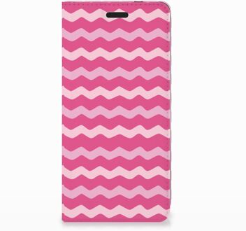 B2Ctelecom Nokia 3.1 (2018) Uniek Standcase Hoesje Waves Pink