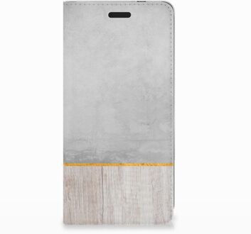 B2Ctelecom Nokia 3.1 (2018) Uniek Standcase Hoesje Wood Concrete