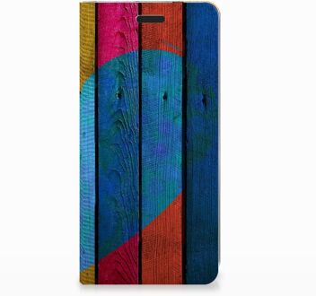 B2Ctelecom Nokia 3.1 (2018) Uniek Standcase Hoesje Wood Heart